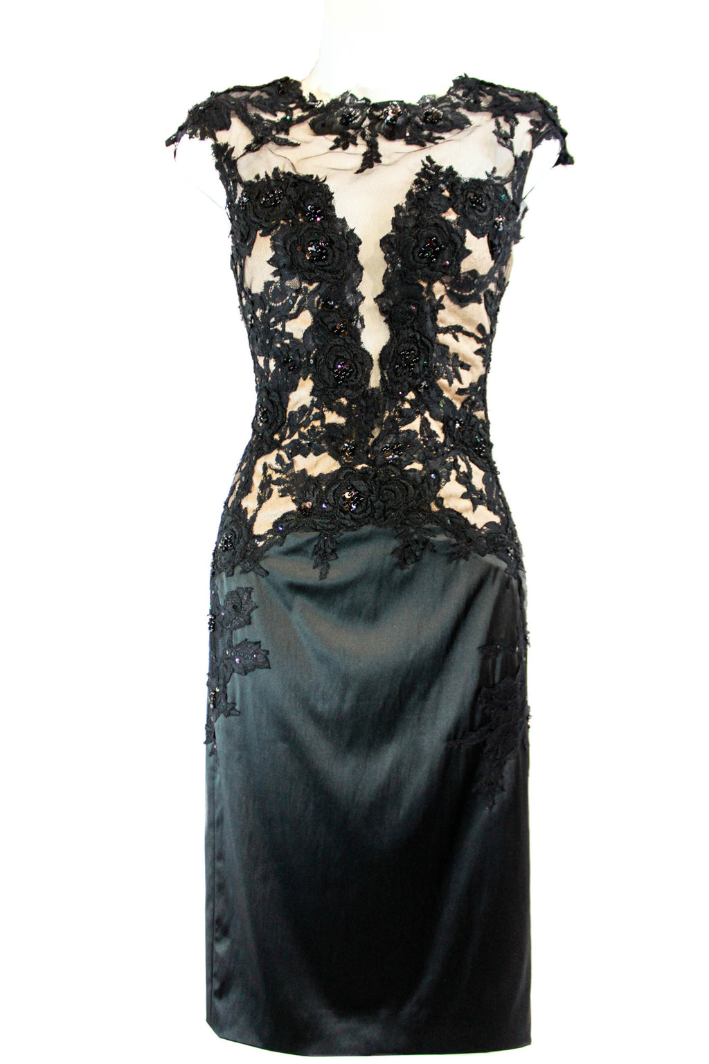 Vintage Style Cocktail Dress with Lace Bodice