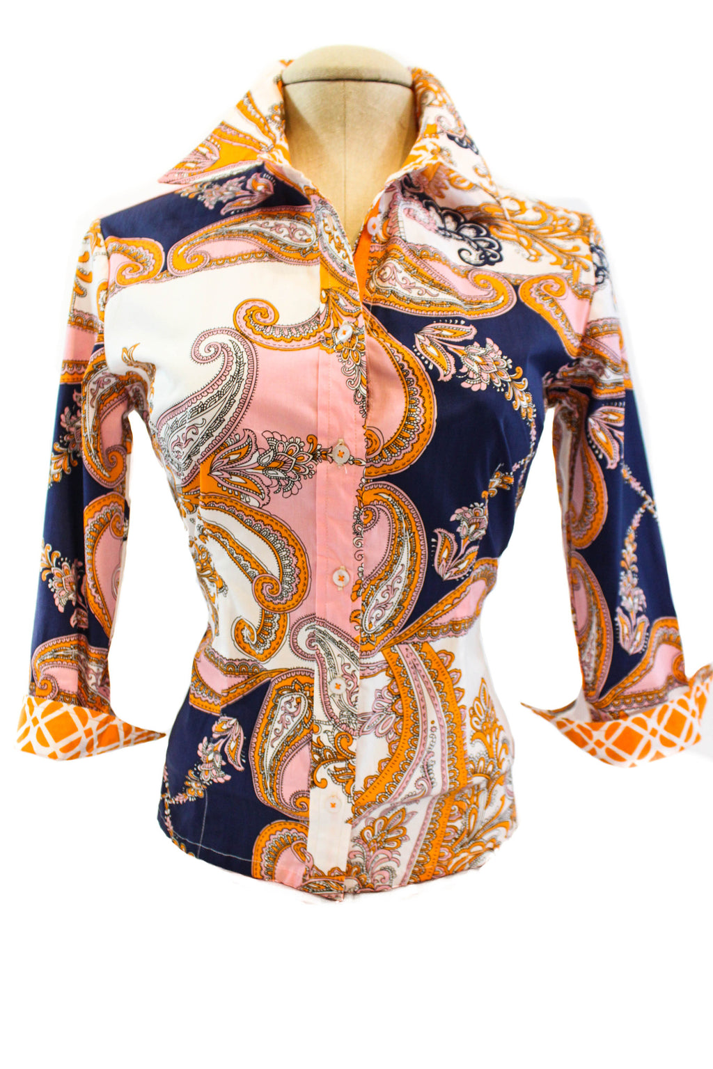 Classy  Multi-Colored Pasley Print Shirt