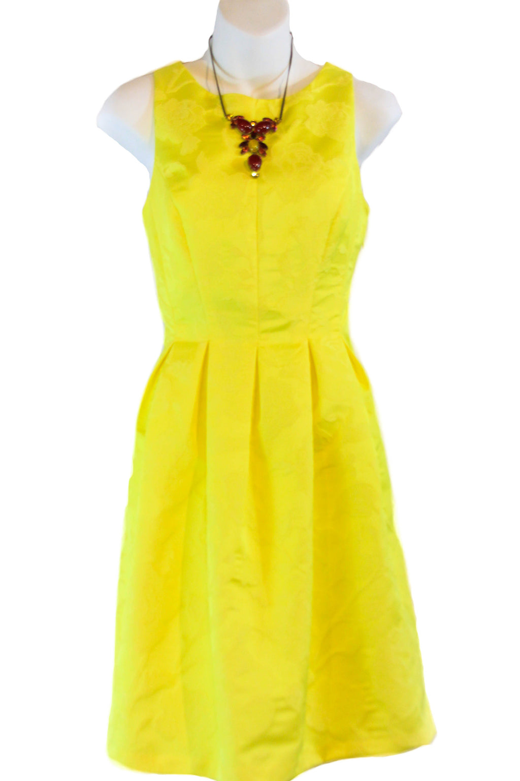 Starburst Yellow Pleated Dress