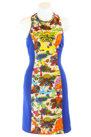 Tropical Cobalt Blue Sleeveless Dress